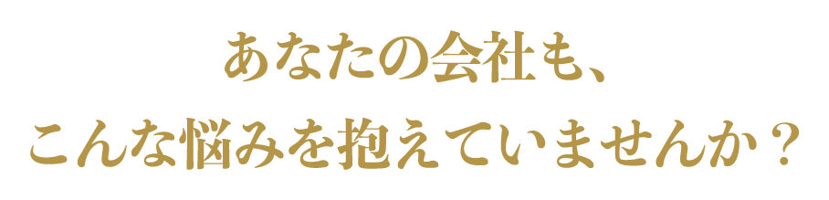 あなたの会社も、こんな悩みを抱えていませんか？